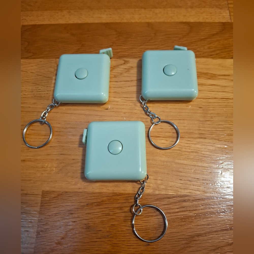 Three Retractable Tape Measure Key Chains